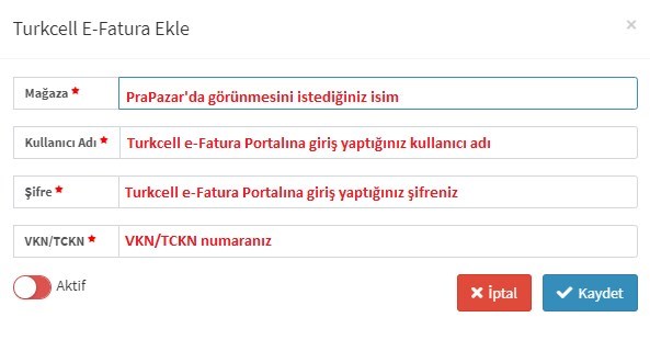 Turkcell E-Fatura Entegrasyonu